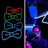 Glow In The Dark LED Bow Tie Luminous Flashing Necktie For Birthday Party Wedding Christmas Decoration Halloween Cosplay Costume (Battery Not Included