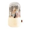 360�� Rotating Makeup Brush Holder with Lid Makeup Organizer for Vanity Dustproof Makeup Brush Container with 7 Compartments