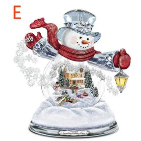 Christmas Tree Rotating Sculpture Train Decorations Paste Window Paste Stickers Christmas Decoration (Color: as pic E)