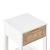 15.75" Rattan End table with drawer, Modern nightstand, side table for living roon, bedroom