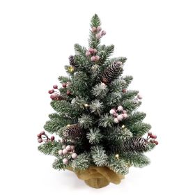 Small Christmas Tree for Tabletop Holiday Decoration (Color: As pic show, Type: Burlap Base)